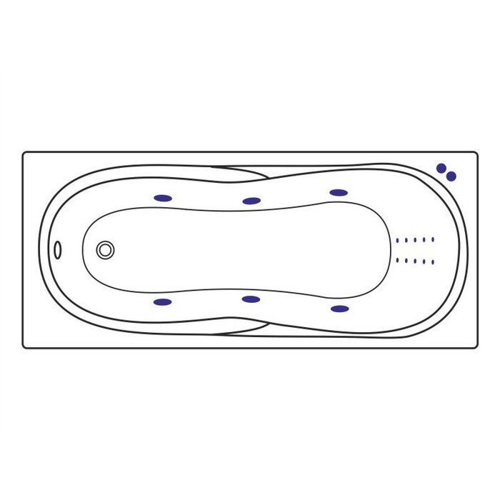 Ванна гидромассажная Excellent Sekwana "LINE NANO" WAEX.SEK17.LINENANO.GL 170x75 (золотой, белый), каркас, слив-перелив